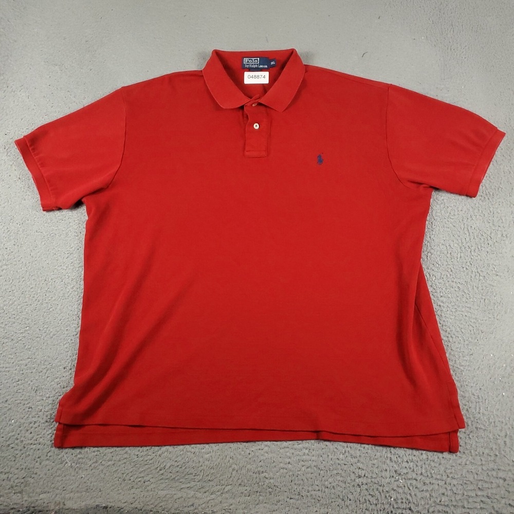 Ralph Lauren Polo Shirt Mens 2XL Red Pony Casual Short Sleeve *